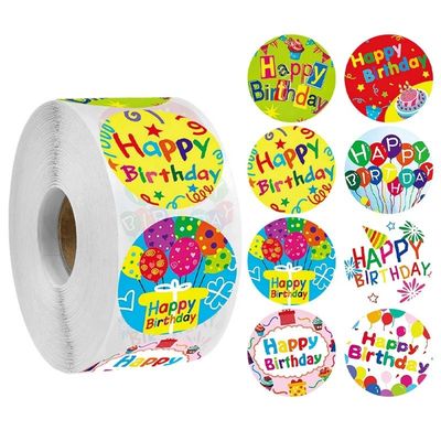 500pcs Παιδιά καρτούν Ευχάριστα γενέθλια αυτοκόλλητα αυτοκόλλητο για την διακόσμηση του πάρτι