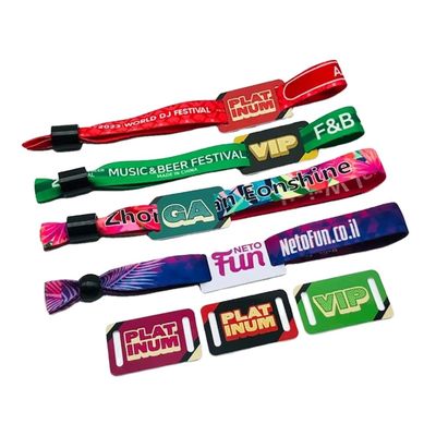 Προσαρμοσμένο μέγεθος και λογότυπο RFID Polyester/Ribbon Wristband για εκδηλώσεις συναυλιών και φεστιβάλ