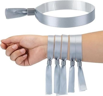 Προσαρμοσμένο λογότυπο Μπλε RFID Polyester/Ribbon βραχιόλι για συναυλίες, πάρτι, φεστιβάλ
