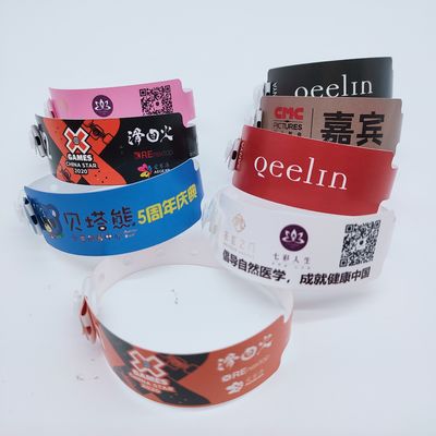 250*16mm L σχήμα πλαστικό βραχιόλι εκδηλώσεις Custom Print Logo Bangle Snap Button Bracelet