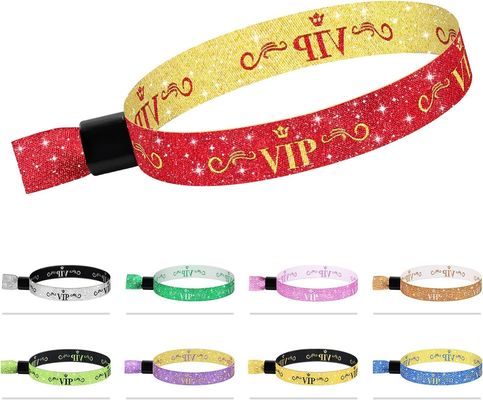 Προσαρμοσμένο λογότυπο Μπλε RFID Polyester/Ribbon βραχιόλι για συναυλίες, πάρτι, φεστιβάλ