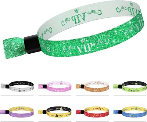Προσαρμοσμένο λογότυπο Μπλε RFID Polyester/Ribbon βραχιόλι για συναυλίες, πάρτι, φεστιβάλ