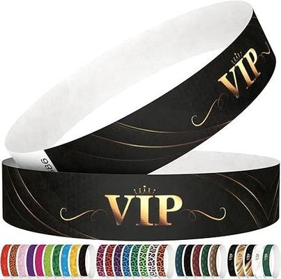Προσαρμόσιμο χρυσό Tyvek Arm Wrist Band Θερμική μεταφορά εκτύπωσης για εκδηλώσεις Φεστιβάλ