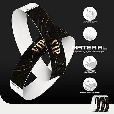 Προσαρμόσιμο χρυσό Tyvek Arm Wrist Band Θερμική μεταφορά εκτύπωσης για εκδηλώσεις Φεστιβάλ