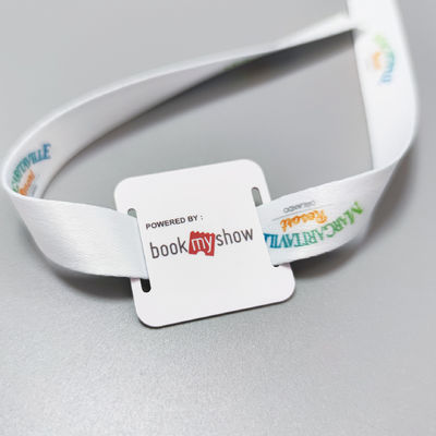 Προσαρμοσμένο λογότυπο Σατέν υφάσματα RFID βραχιόλια Ιδανικό για τον επισκέπτη / VIP / πωλητή / ΜΜΕ / υλικό / καλλιτέχνη