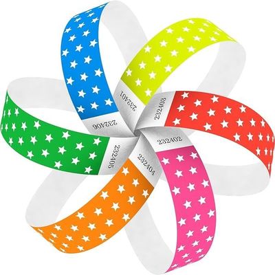Απλές βραχιόλια Tyvek σε πορτοκαλί 100 PCs για Event Party Supplies Λογότυπο OEM Προσαρμοσμένο