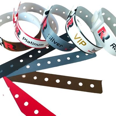 250*25mm/250*19mm Custom One Time Waterproof Plastic Wristband για πάρκο/υπόσταση/φεστιβάλ