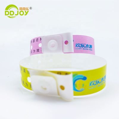 250*25mm/250*19mm Custom One Time Waterproof Plastic Wristband για πάρκο/υπόσταση/φεστιβάλ