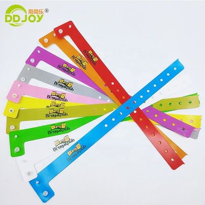 250*25mm/250*19mm Custom One Time Waterproof Plastic Wristband για πάρκο/υπόσταση/φεστιβάλ