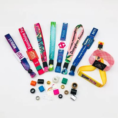 Μόδας RFID CHIP Custom Event Party Ribbon Satin Fabric Wristbands για περιστάσεις
