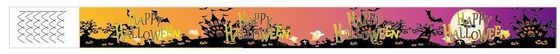 DDJOY 100pcs Happy Halloween Χάρτινα βραχιόλια Αδιάβροχα βραχιόλια Tyvek για πάρκα