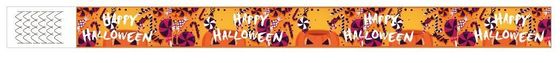 DDJOY 100pcs Happy Halloween Χάρτινα βραχιόλια Αδιάβροχα βραχιόλια Tyvek για πάρκα