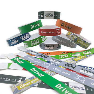Εταιρεία δώρων Εκδηλώσεις 100pcs Count Paper Wristband Μία φορά VIP βραχιόλια με λογότυπο