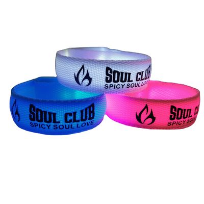 255.16*20mm Custom Printing LED Wrist Band για πάρτι και εκδηλώσεις που λάμπουν στο σκοτάδι