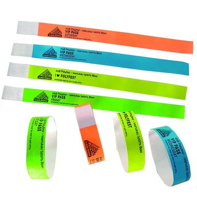 Γάμα ID Arm Band Custom Αδιάβροχο Tyvek βραχιόλια για εκδηλώσεις και φεστιβάλ 250 * 19mm