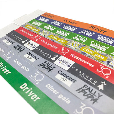 Γάμα ID Arm Band Custom Αδιάβροχο Tyvek βραχιόλια για εκδηλώσεις και φεστιβάλ 250 * 19mm