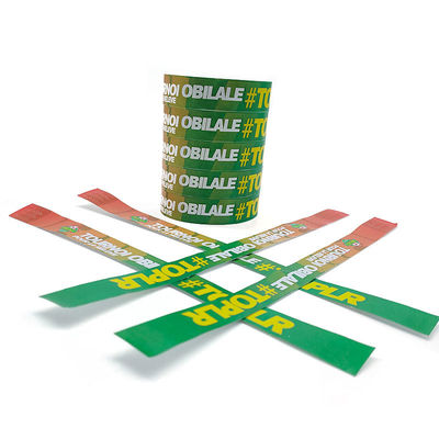 Γάμα ID Arm Band Custom Αδιάβροχο Tyvek βραχιόλια για εκδηλώσεις και φεστιβάλ 250 * 19mm