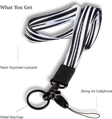 Προσαρμοσμένη ασφάλεια εκτύπωση Polyester Neck Lanyards με κάρτες Keychain κινητό τηλέφωνο