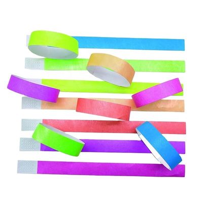 250*25mm/250*19mm Προσαρμοσμένο τυπωμένο λογότυπο Eco Paper βραχιόλια σε πολυχρωματικά για φεστιβάλ