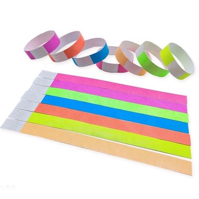 250*25mm/250*19mm Προσαρμοσμένο τυπωμένο λογότυπο Eco Paper βραχιόλια σε πολυχρωματικά για φεστιβάλ