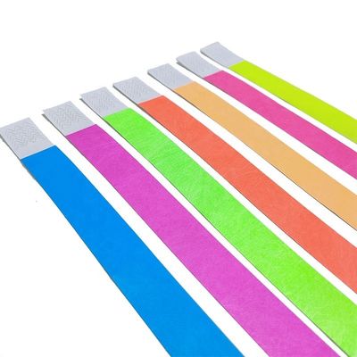 250*25mm/250*19mm Προσαρμοσμένο τυπωμένο λογότυπο Eco Paper βραχιόλια σε πολυχρωματικά για φεστιβάλ