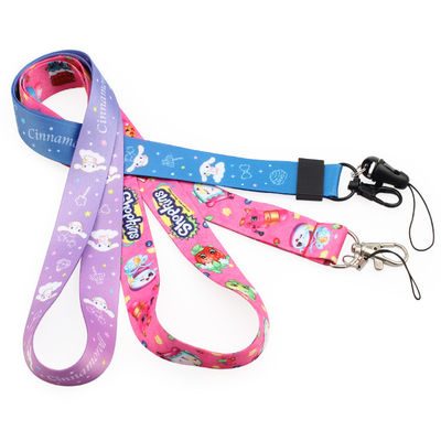 Προσαρμοσμένο θερμαινόμενο μεταφορά Keychain Neck Strap Polyester κορδόνια για τα κλειδιά Πολλά χρώματα