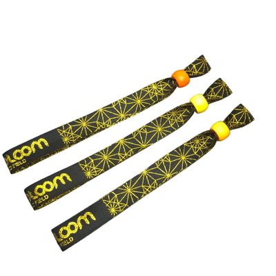 Πάρτι και εκδήλωση RFID βραχιόλια Custom Satin ύφασμα με εκτύπωση λογότυπου 350 * 15mm μέγεθος