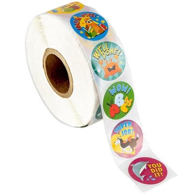 1 ιντσών 25mm στρογγυλά αυτοκόλλητα 500 PCS χαριτωμένα ζώα ετικέτες για τα σχολικά βραβεία και τους δασκάλους