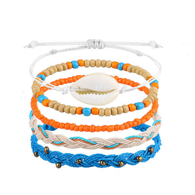 Μικρό χρώμα Wax Thread βραχιόλι χειροποίητο Bohemian Daisy Sunflower Turtle Shell βραχιόλι