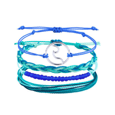 Μικρό χρώμα Wax Thread βραχιόλι χειροποίητο Bohemian Daisy Sunflower Turtle Shell βραχιόλι