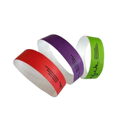 250*25mm και 250*19mm Προσαρμοσμένος κωδικός γραμμών εισόδου Tyvek Χάρτινα βραχιόλια για πάρτι