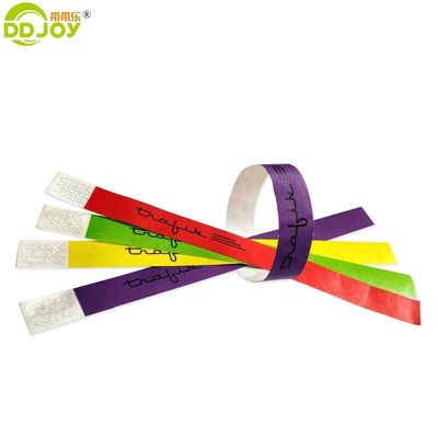 250*25mm και 250*19mm Προσαρμοσμένος κωδικός γραμμών εισόδου Tyvek Χάρτινα βραχιόλια για πάρτι