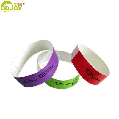 250*25mm και 250*19mm Προσαρμοσμένος κωδικός γραμμών εισόδου Tyvek Χάρτινα βραχιόλια για πάρτι